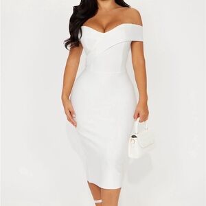 NWT Elegant Off-Shoulder White Dress